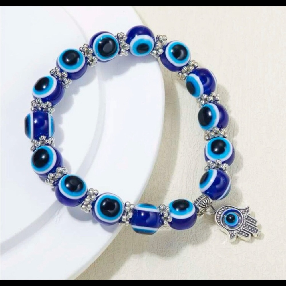 Evil Eye 🧿 Hamsa 🪬 Silver Bracelet
